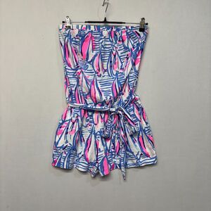 Lilly Pulitzer Women Strapless Ritz Romper Size Small Boho Colorful D043 -5
